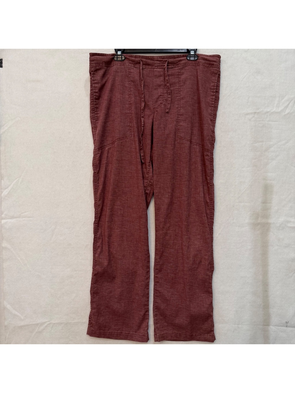 Prana Sutra Pant Mens Large Raisin Hemp Stretch Yoga Pants Drawstring 32" Inseam